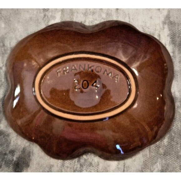 Vintage Orange Brown Frankhoma Dogwood Flower Dish #204 - Picture 4 of 4